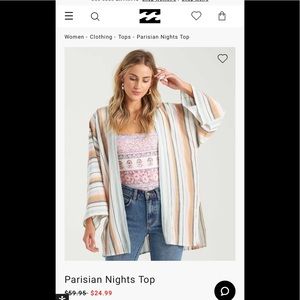 Billabong Sz M Parisian Nights Top